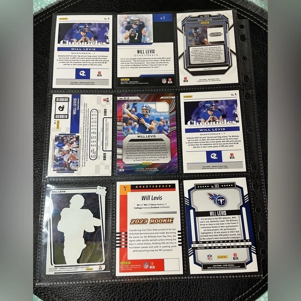 🏈 Will Levis Lot of 9 NFL Football Trading Cards